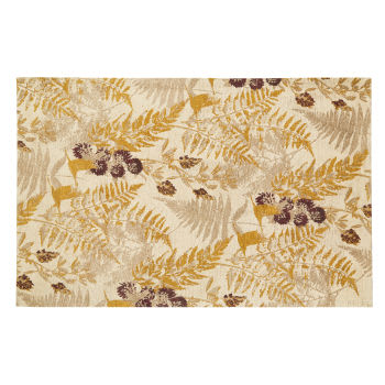 LOCARA - Jacquard-Teppich aus recycelte Baumwolle mit mehrfarbigem Blättermotiv, 160x230cm