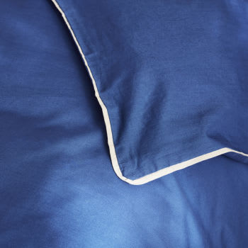 ANTONIA - Jogo de cama em algodão biológico azul-índigo 240x260