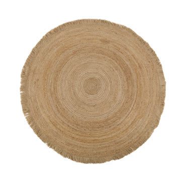 JONCASA - Rond geweven tapijt van jute met franjes, ∅ 180 cm