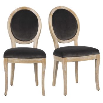 Joséphine - Cadeiras em veludo cinzento-toupeira (x2)