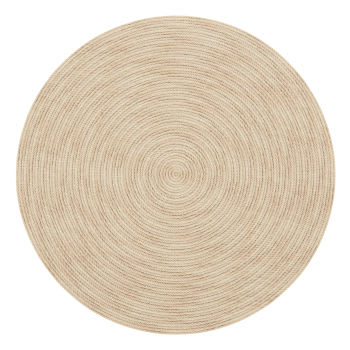JUTANI - Beigefarbenes rundes Tischset aus Vinyl