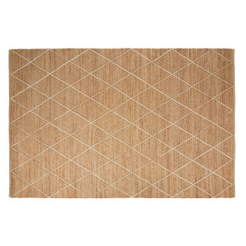 Garret - Jute vloerkleed met gevlochten details, beige, 200 x 300 cm