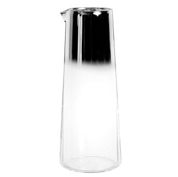 Karaffe aus transparentem und silbernem Glas, 1,8L