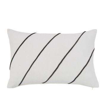 MAPIVA - Katoenen kussen met bouclé-effect, zwart/wit, 40 x 60 cm