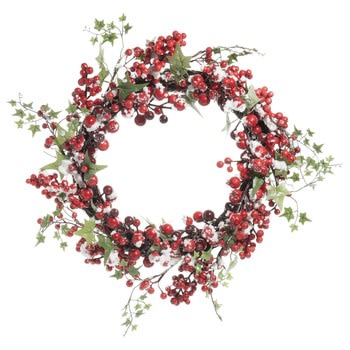 Baies Rouges - Kerstkrans met rode bessen D42