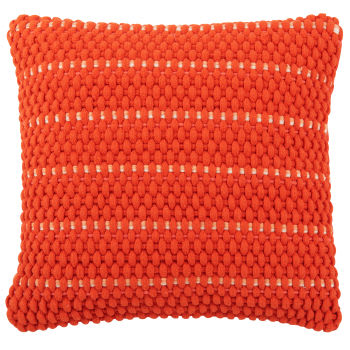 DUARTE - Kissenbezug aus geflochtener Baumwolle, orangefarben, 40x40cm