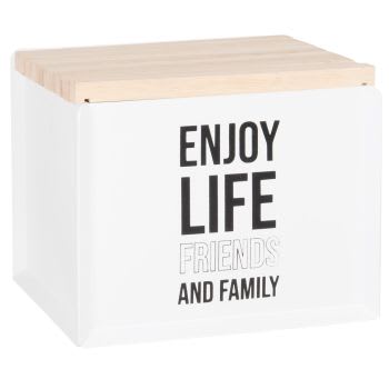 LIFE - Kiste aus Metall, weiß und schwarz, für 10 Fotoalben