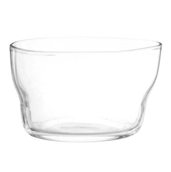 Set aus 3 - Kleiner Glasbecher aus abstrakt geformtem Glas, transparent