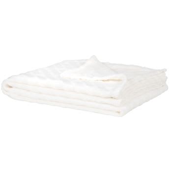 KOOMINE - Plaid en polyester recyclé à motif embossé blanc 170x130