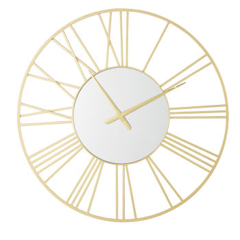 KRISTEN - Relógio com espelho de metal dourado diâmetro 92