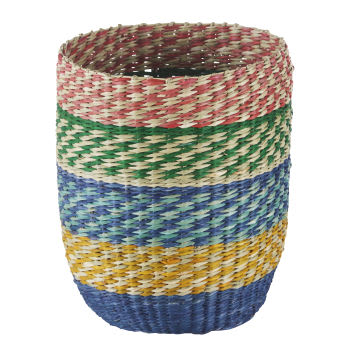 LAGOS - Cesto contenitore in giunco marittimo multicolore