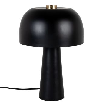 ZISA - Lamp in vorm van paddenstoel uit zwart metaal