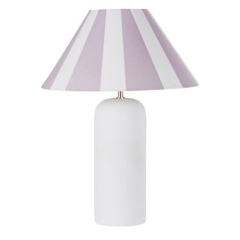 CLORA - Lamp van keramiek met kegelvormige lampenkap gerecycleerd polyester, wit/tweekleurig