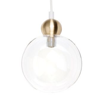 HOLOGRAPHIQUE - Lampada a sospensione con globo in vetro olografico e metallo dorato