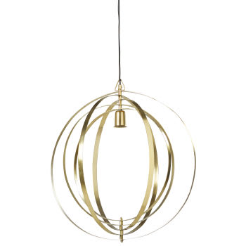 GOLDEN RINGS - Lampada a sospensione in metallo dorato e cerchi articolati