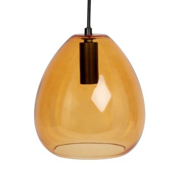 Nelia - Lampada a sospensione in vetro colorato arancione Ø 16 cm