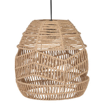 KAMPA - Lampada a sospensione intrecciata beige e marrone alt. 31 cm