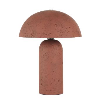 Assna - Lampada da tavolo in ceramica testurizzata color terracotta