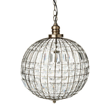 Silver - Lampada sferica a sospensione con pendenti e metallo