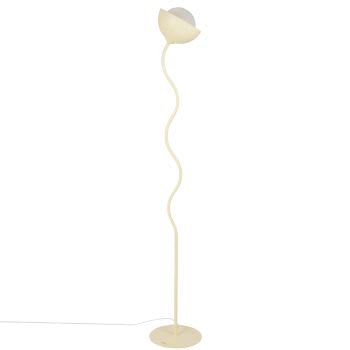 SOUANE - Lámpara de pie ondulada de metal amarillo Alt. 150