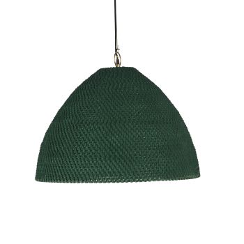 Lámpara de techo de crochet verde