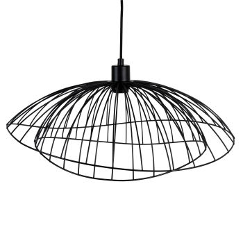 SALINA - Lámpara de techo ligera doble de alambre metálico negro