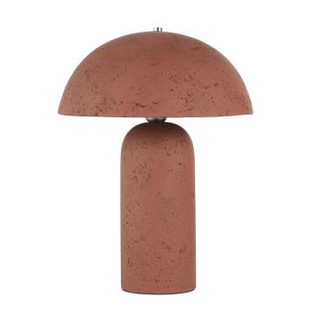 Assna - Lampe champignon en céramique texturée terracotta