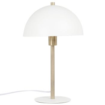 Davy - Lampe champignon en métal doré et blanc