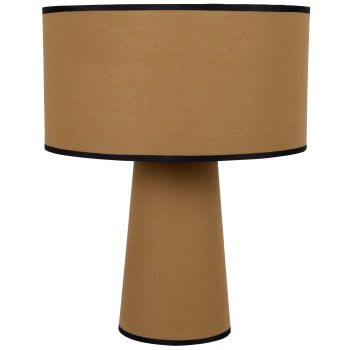 Canabassas - Lampe en tissu marron ocre avec biais noirs