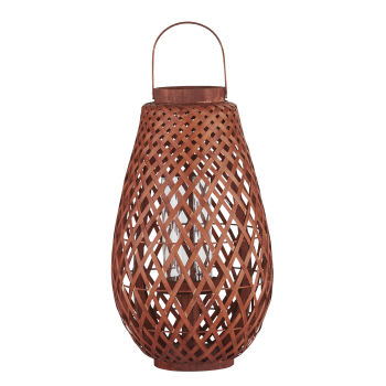 EBENE - Lanterna da esterno in bambù color terracotta