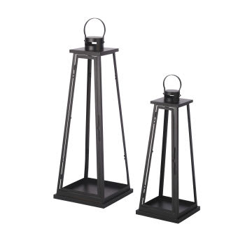 MOUNA - Lanternas de exterior em metal preto (x2)