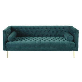Liam - 3-Sitzer-Sofa mit Samtbezug, grün