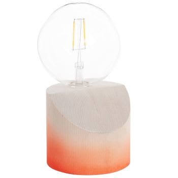 CARVALHOS - Lichtgevende decoratie van berkenhout en fuchsiaroze glas