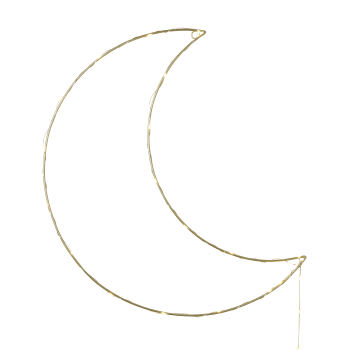 Lichtgevende maan decoratie van goudkleurig metaal