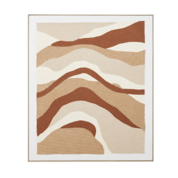 VARUNIA - Lienzo abstracto en terracota y beige 100 x 120