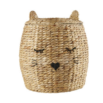 LILA - Cesto gatto in fibra vegetale intrecciata e lana