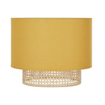 LILA - Gele lampenkap voor hanglamp uit gevlochten riet