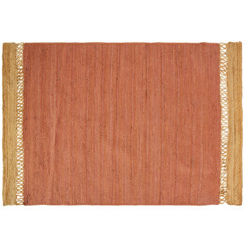LILIANA - Alfombra de yute color terracota 160 x 230