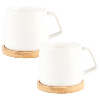 Kaffeetasse und Untertasse aus Porzellan, weiß und gold BERENICE | Maisons  du Monde | Becher
