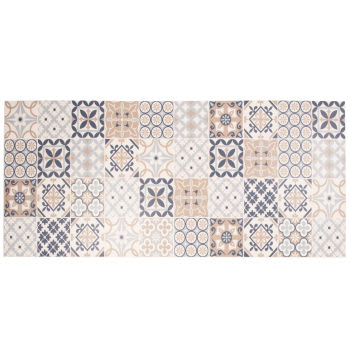 LISBOA - Tapis en vinyle motifs carreaux de ciment multicolores 66x150