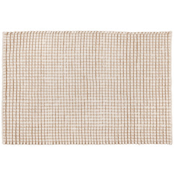 LISETO - Tapete em tecido com efeito mosaico bege 60x90