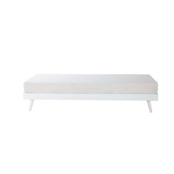 Sixties - Lit banquette 90x190 en pin blanc