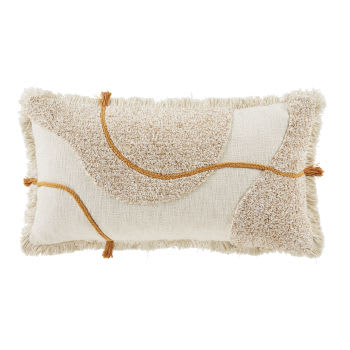 LIZENE - Kissen aus Baumwolle, beige, ecru und orange, 40x75cm