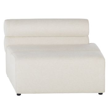 Longchair für modulares Sofa für gewerbliche Nutzung mit recyceltem, beigefarbenem Stoffbezug