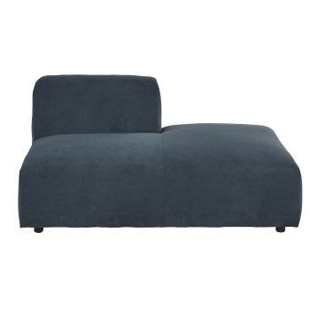 Longchair mit rechter Armlehne für modulares Sofa, blau