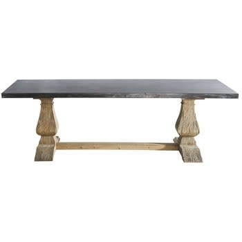Lourmarin - Tavolo da pranzo in metallo e legno riciclato 10 persone 240 cm