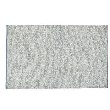 LOVEO - Tapis en coton recyclé écru et bleu 160x230