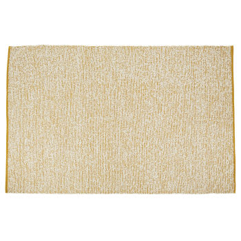 LOVEO - Tappeto in cotone riciclato écru e giallo ocra 160x230 cm