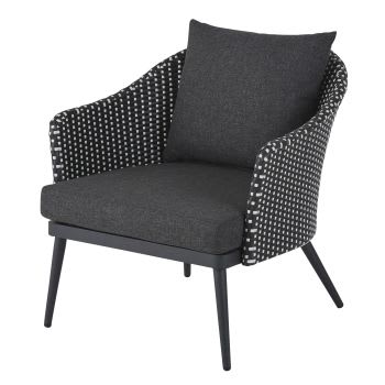 Lubi Business - Grijze en zwarte fauteuil met witte ronde motieven voor professioneel gebruik