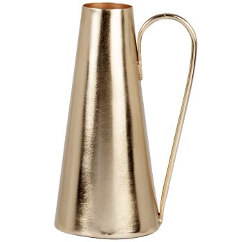 LUCAS - Vase mit Henkel aus goldfarbenem Eisen, H15cm
